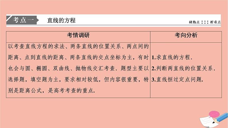 高考数学统考二轮复习天天练第2部分专题5解析几何第1讲直线与圆课件02