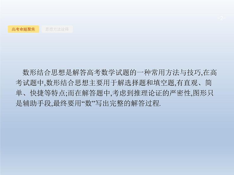 高考数学二轮复习第1部分3数形结合思想课件第2页