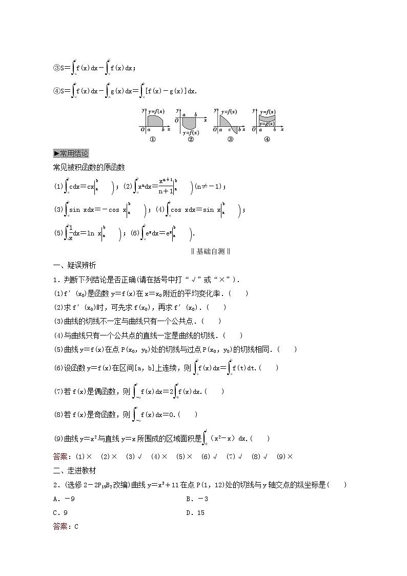 人教版高考数学一轮复习第3章导数及其应用第1节导数的概念及运算学案理含解析03