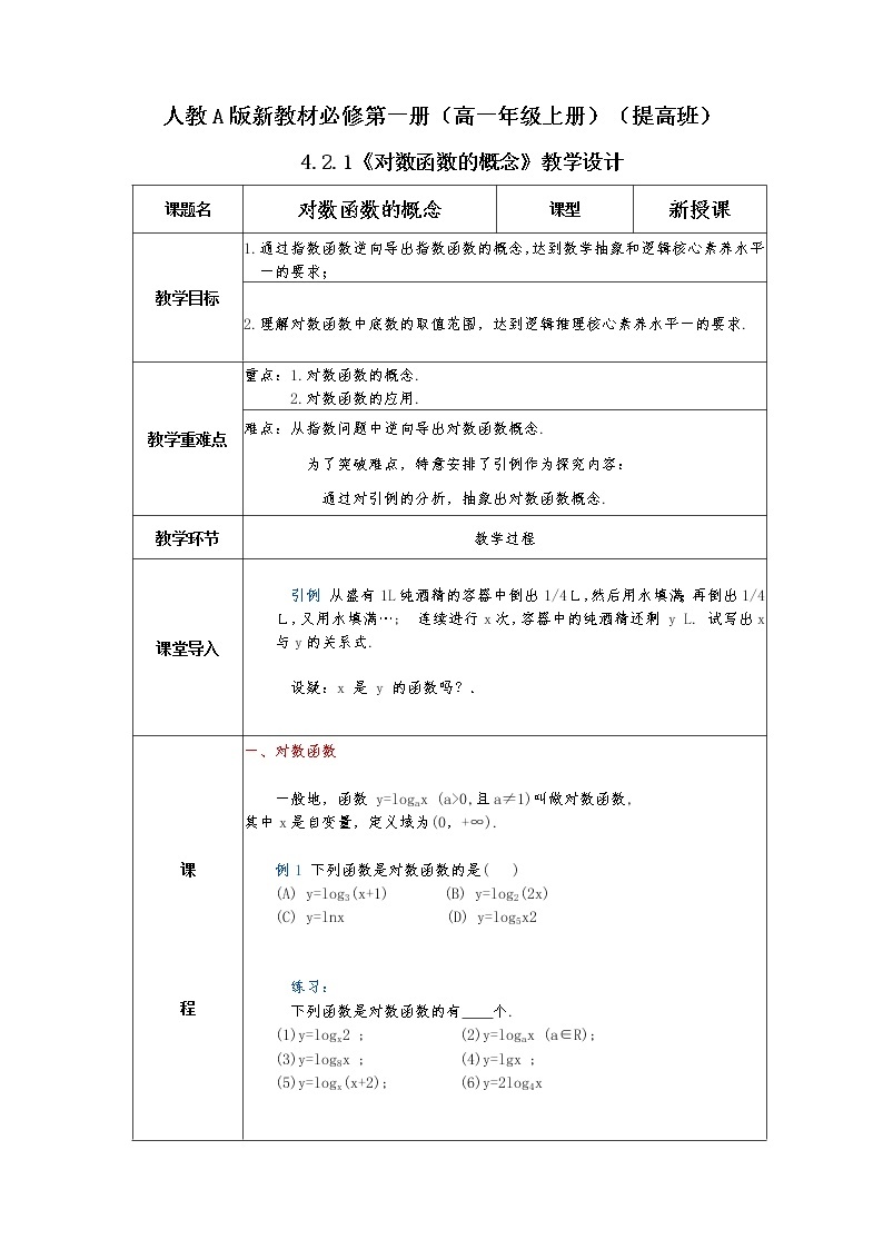 第4章+4.1对数函数提高班课件+教案01