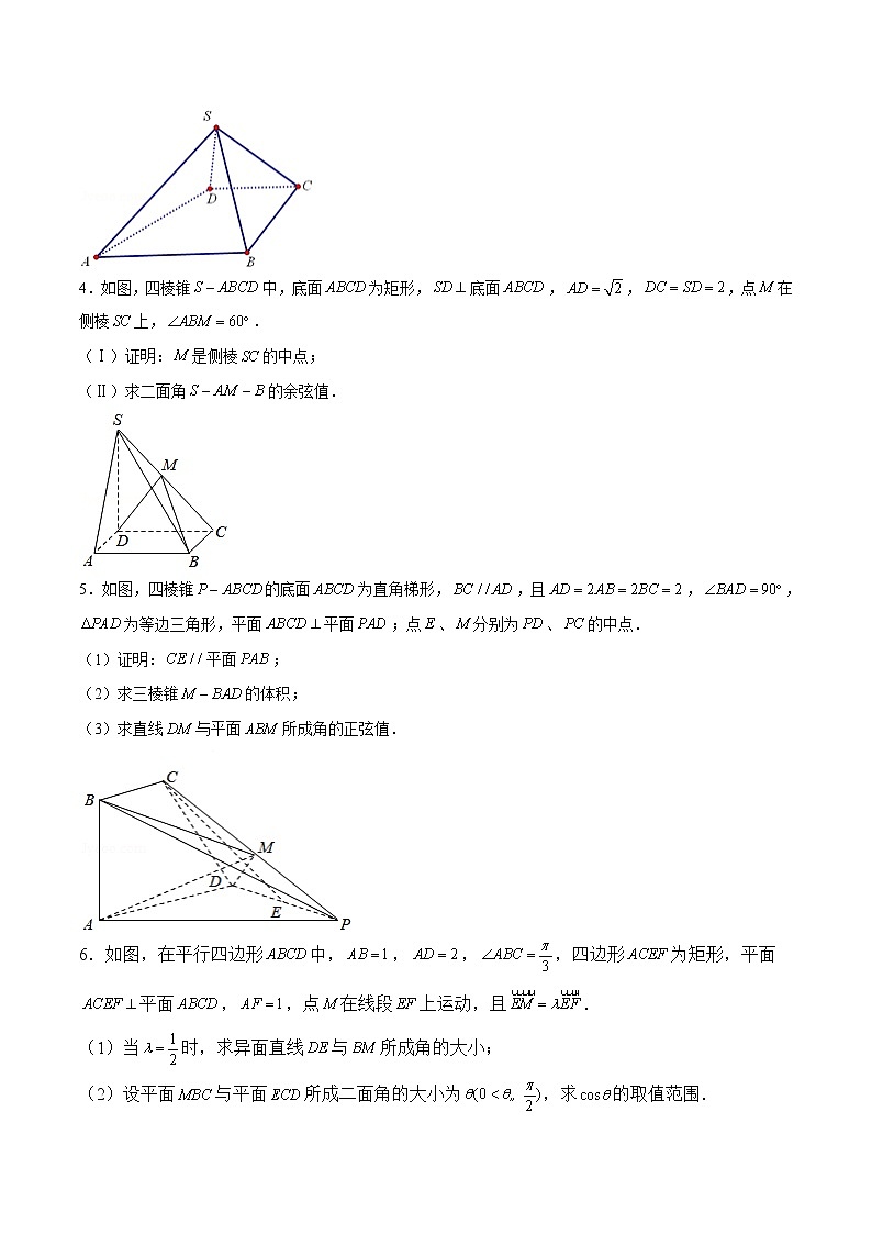 新高考数学二轮专题《立体几何》第20讲 立体几何综合问题(原卷版)第2页