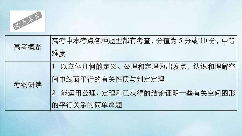 苏教版高考一轮复习考点通关练第6章立体几何考点测试含答案43直线平面平行的判定及其性质课件第2页