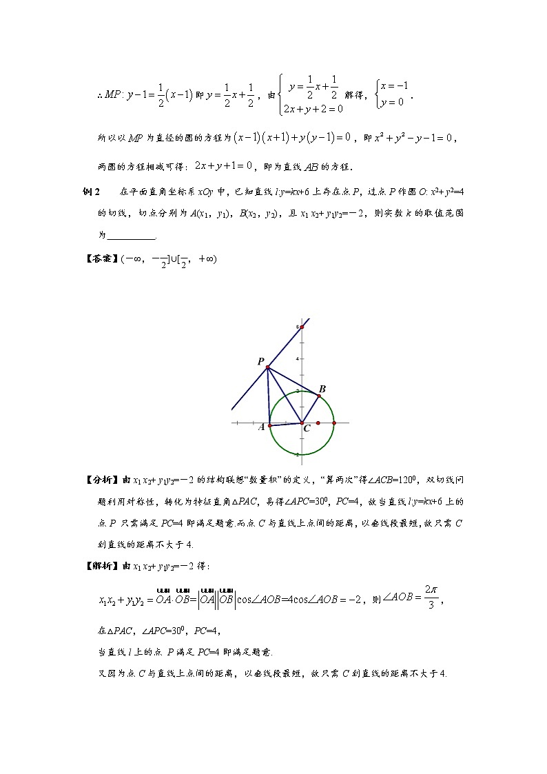 (通用版)高考数学选填考点压轴题型40《圆的“双切线”问题》(含答案详解)02