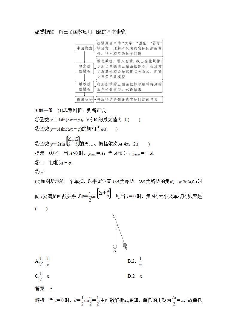 【最新版】高中数学（新苏教版）教案+同步课件7.4　三角函数应用02