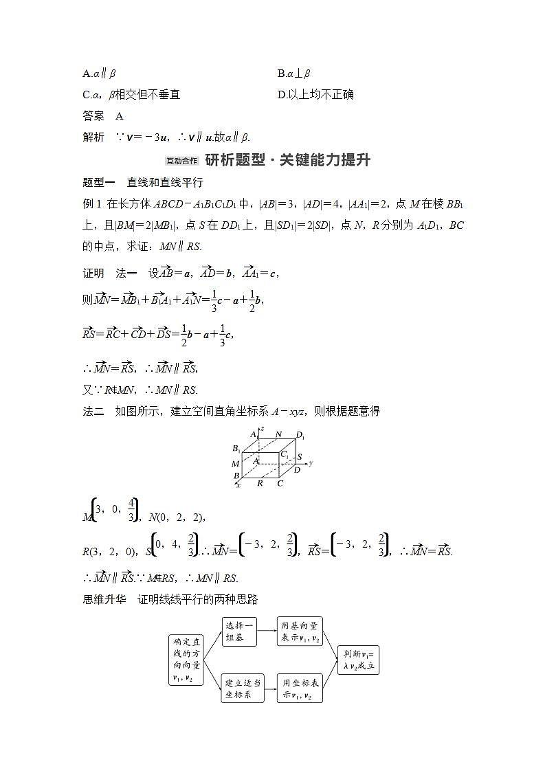 第一课时 空间向量与平行关系第2页