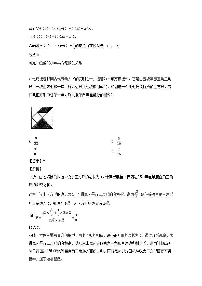 江西省萍乡市2020届高三数学一模考试试题(含解析)02