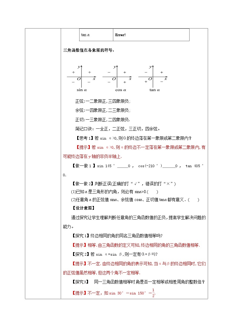 必修第一册高一上数学第五章5.2.1《三角函数的概念（第2课时）》课件+教案02
