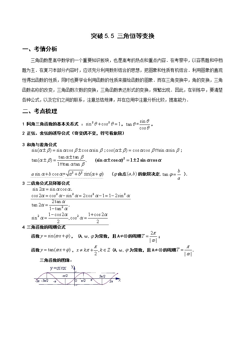 突破5.5 三角恒等变换重难点突破-【新教材精选】2022-2023学年高一数学重难点课时训 （人教A版2019必修第一册）01