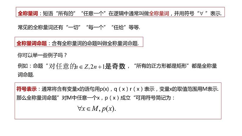人教A版必修一第一册1.5.1全称量词与存在量词课件04