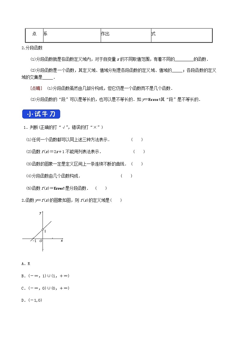 高中数学必修一 《3.1 函数的概念及其表示》优秀教学导学案第2页