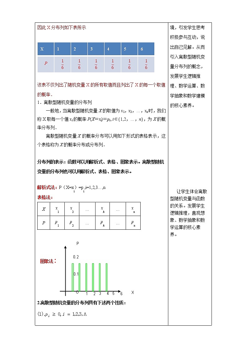 高中数学选择性必修三 数7.2 离散型随机变量及其分布列 新教学设计第3页