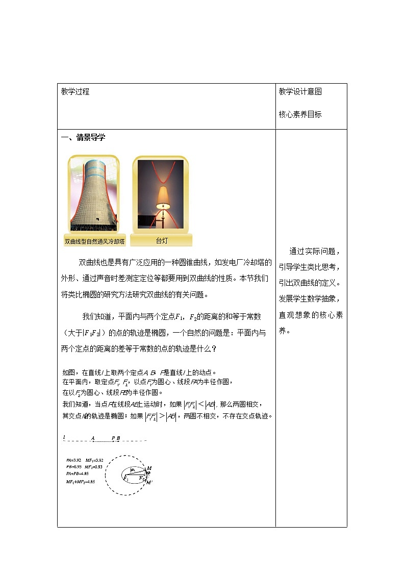 高中数学选择性必修一 3.2.1 双曲线及其标准方程 教学设计第3页