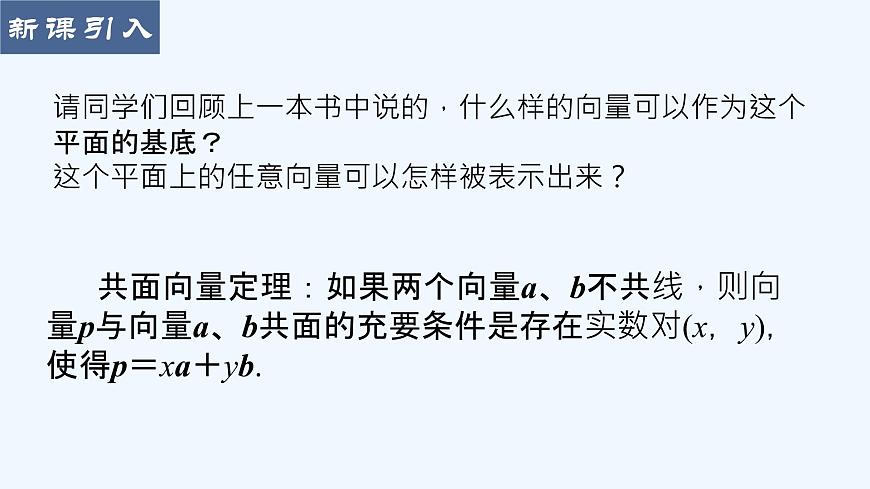 高中數(shù)學(xué)選擇性必修一  1.2空間向量基本定理課件第2頁