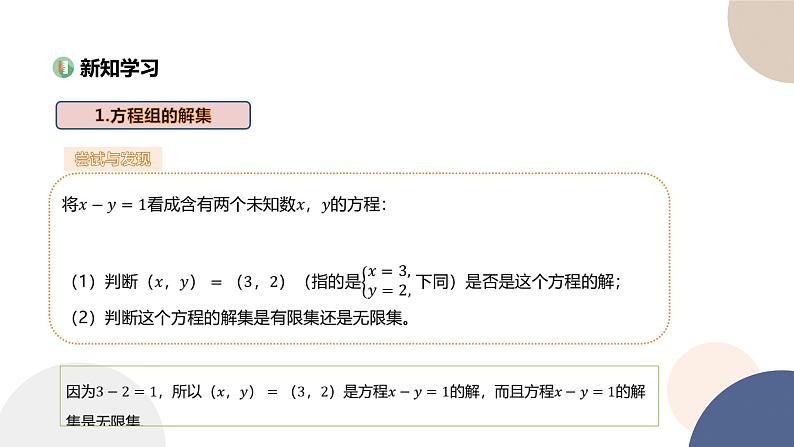 人教B版高中数学必修第一册 2.1.3《方程组的解集》课件PPT03
