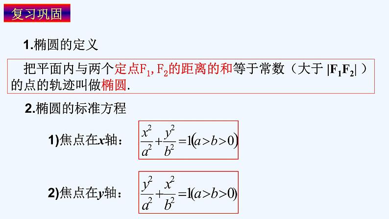 高中数学选择性必修一 3.1.2 椭圆简单几何性质教学课件第3页