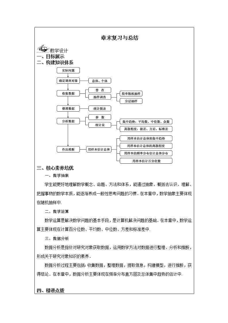 第六章 统计学初步 章末总结 湘教版(2019)高中数学必修第一册 教案01