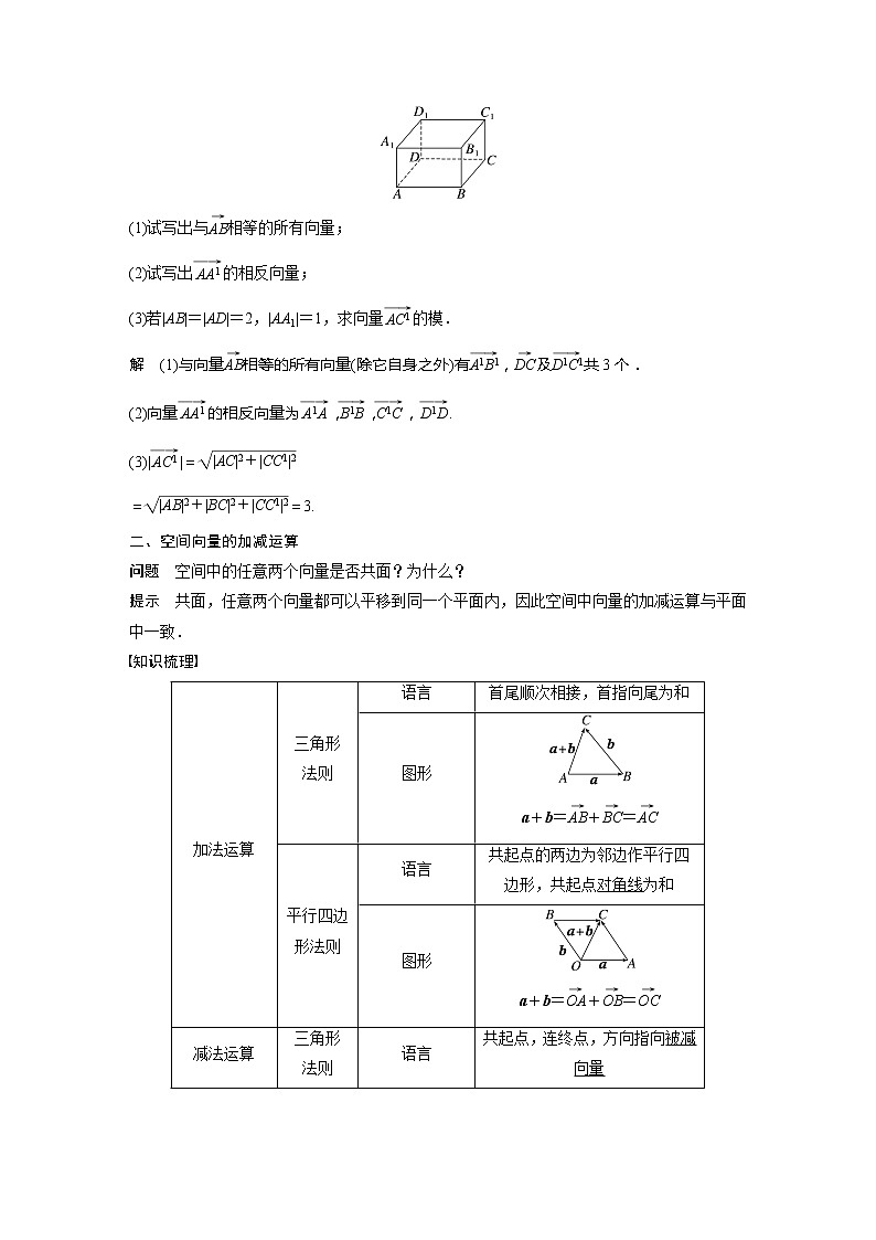 第三章 §2 第1课时 空间向量的概念及线性运算第3页