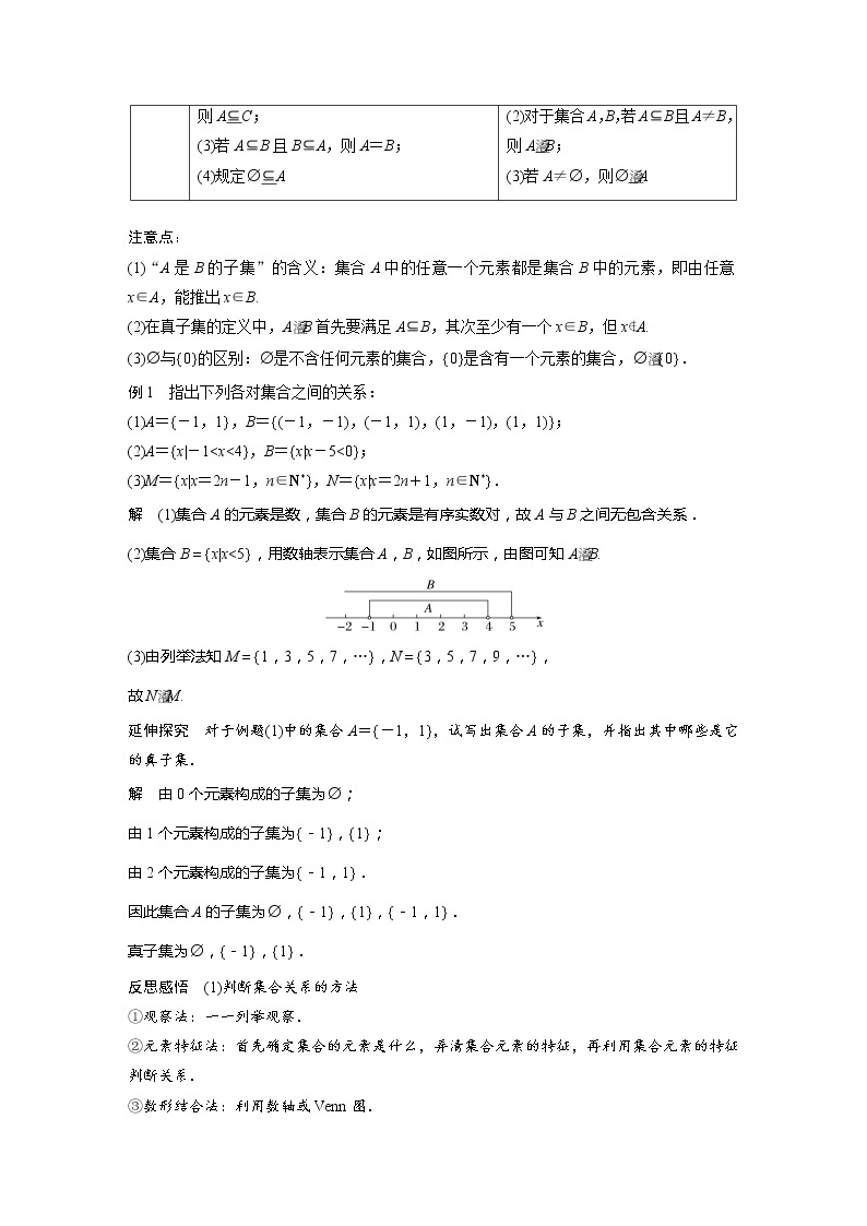 新教材苏教版步步高学习笔记【同步学案】第1章 §1.2　子集、全集、补集02