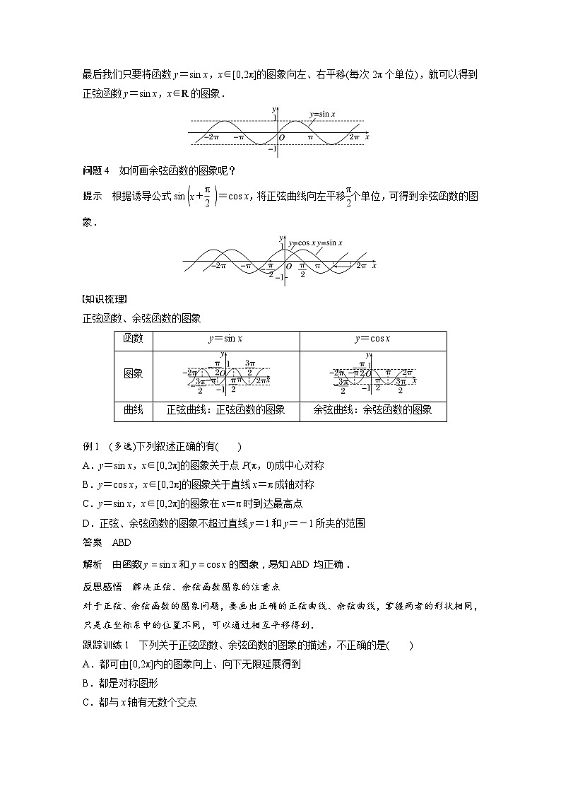新教材苏教版步步高学习笔记【同步学案】第7章 7.3.2 第1课时 正弦函数、余弦函数的图象第2页