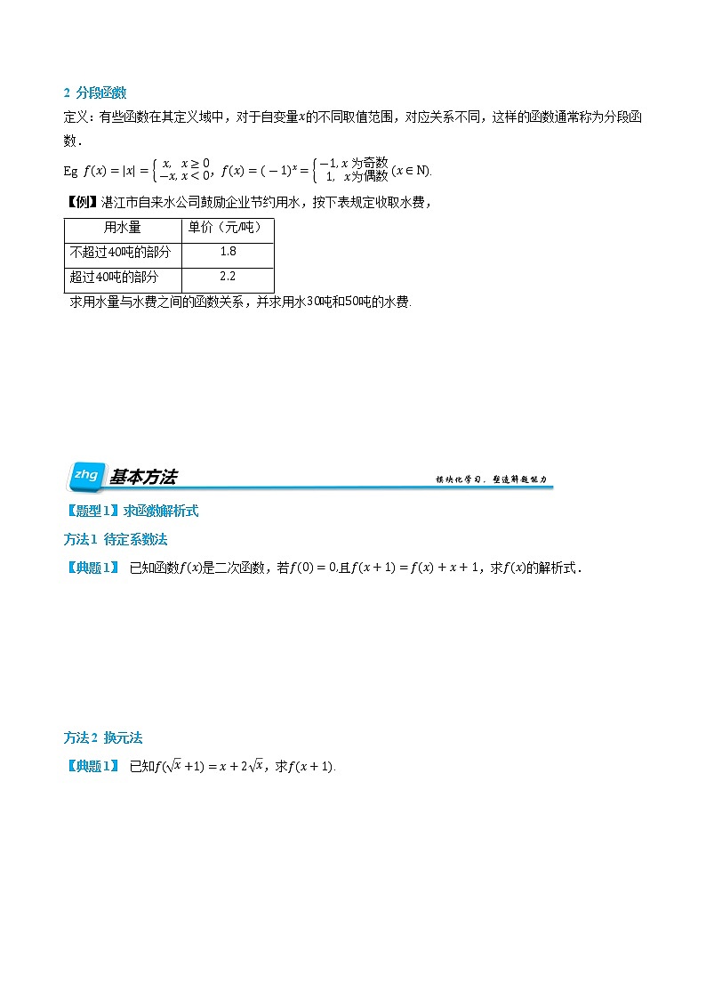 3.1.2 函数的表示 -【基础过关系列】2022-2023学年高一数学上学期同步知识点剖析精品讲义与分层练习(人教A版2019必修第一册) (原卷版)第2页