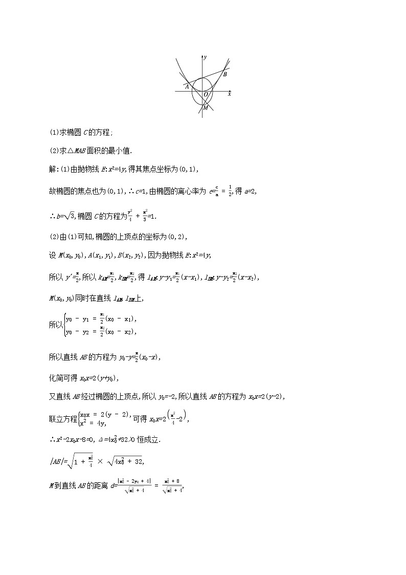 2023年高考数学一轮复习高考解答题专项五第1课时圆锥曲线中的最值或范围问题含解析北师大版文第2页