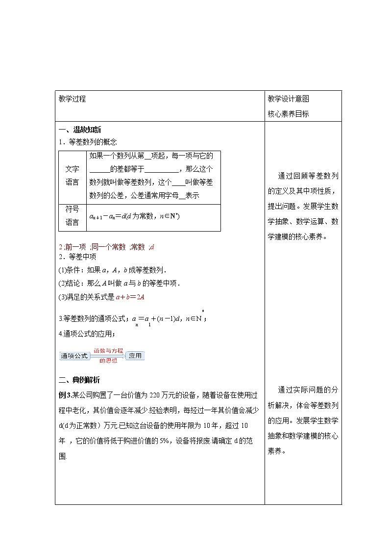 【新教材精創(chuàng)】4.2.1 等差數(shù)列的概念（2）教學設計- (人教A版 高二 選擇性必修第二冊)第2頁