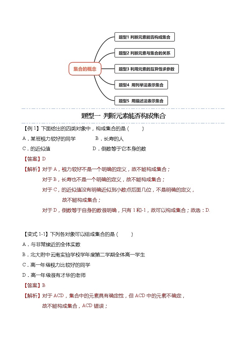 1.1 集合的概念-【题型分类归纳】2022-2023学年高一数学上学期同步讲与练(人教A版2019必修第一册)(解析版)第3页