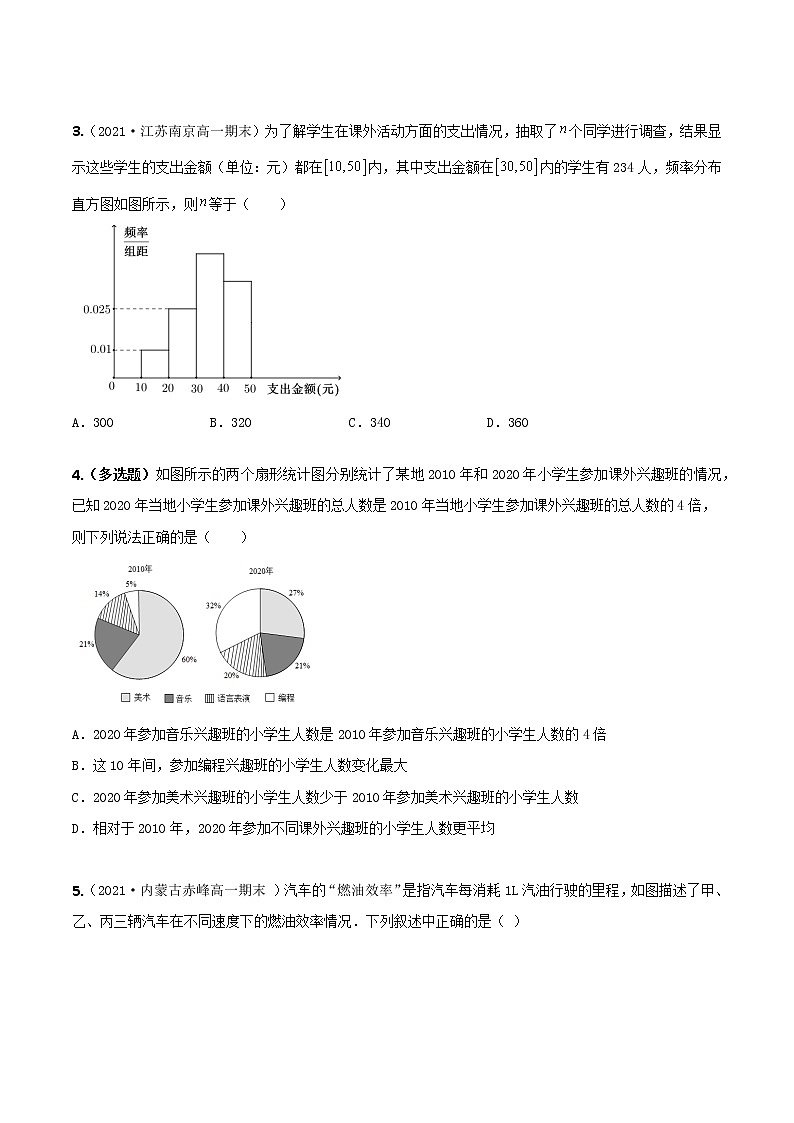 9.2。1总体取值规律的估计(练案)原卷版-2022-2023学年高一数学同步备课 (人教A版2019 必修第二册)第2页