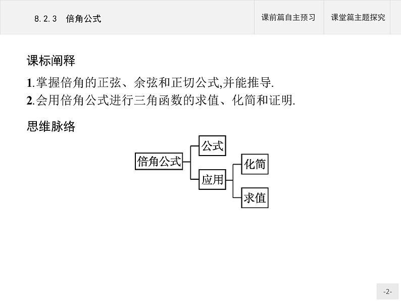 高中数学新人教B版必修第三册 第八章 8.2.3 倍角公式 课件02