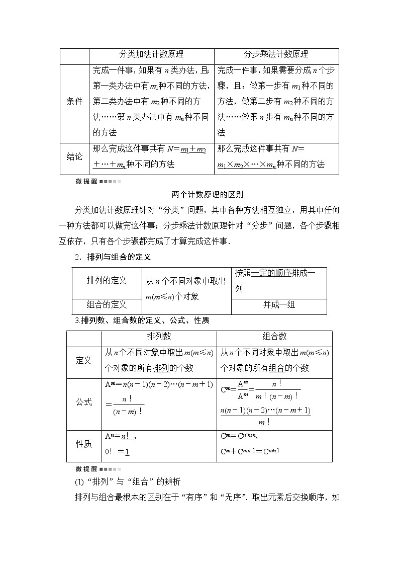 人教B版高考数学一轮总复习第10章第1节基本计数原理、排列与组合学案02