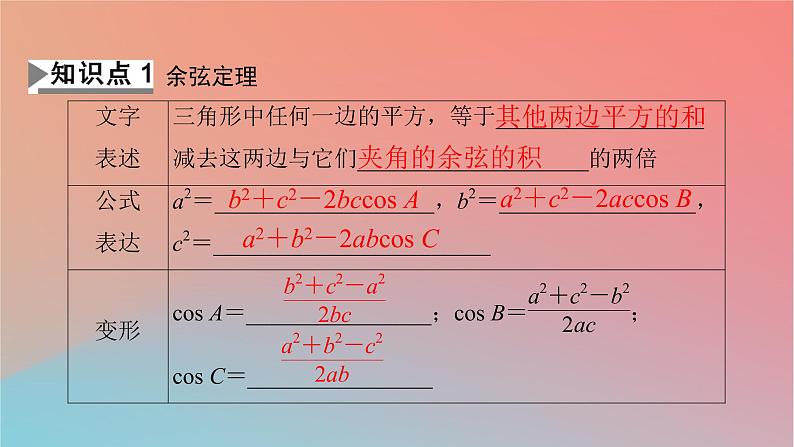 2022秋高中数学第六章平面向量及其应用6.4平面向量的应用6.4.3余弦定理正弦定理第1课时余弦定理课件新人教A版必修第二册第4页