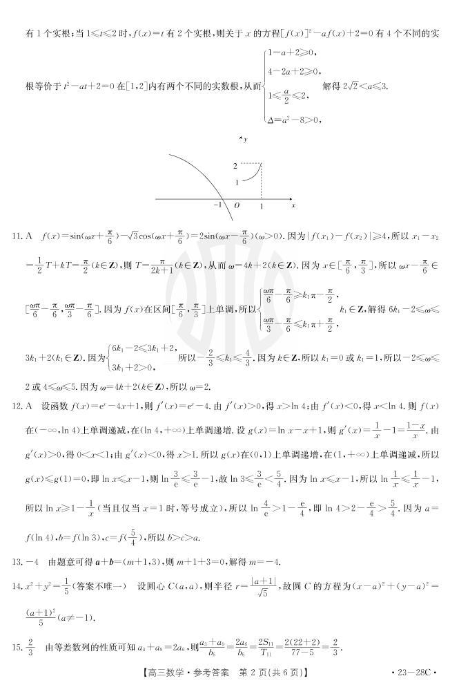 2023山西省高三上学期9月联考数学试题PDF版含答案02