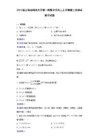 2023屆上海市同濟(jì)大學(xué)第一附屬中學(xué)高三上學(xué)期第二次測(cè)試數(shù)學(xué)試題含答案
