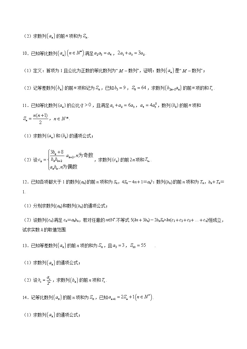 (新高考)高考數(shù)學(xué)二輪精品復(fù)習(xí)專題10《數(shù)列求和方法之錯位相減法》(原卷版)第3頁