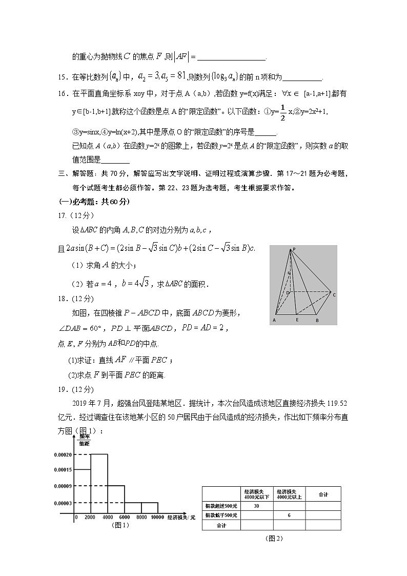 2020通辽奈曼旗实验中学高三下学期模拟考试数学(文)试题含答案第3页