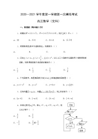 2021陕西省洛南中学高三上学期第一次模拟数学（文）试题缺答案