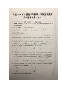 2020六安一中高三上學(xué)期周末檢測(cè)（五）數(shù)學(xué)（文）試題掃描版含答案