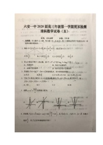 2020六安一中高三上學(xué)期周末檢測(cè)（五）數(shù)學(xué)（理）試題掃描版含答案