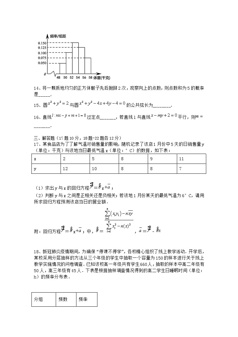 2021安徽省潜山二中高二上学期期中考试数学(文)试题含答案第3页