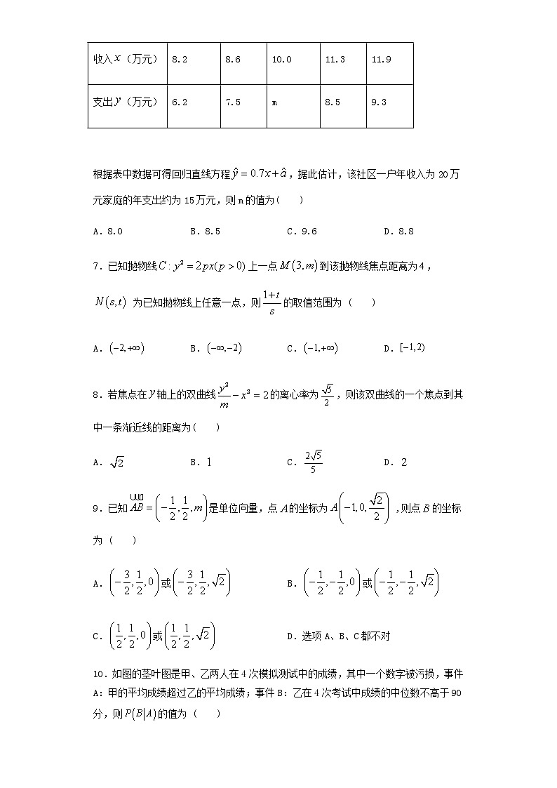 2020荆州中学高二7月双周考数学试题含答案02