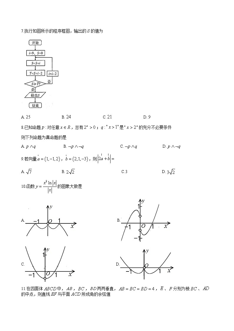 2020宜宾叙州区一中校高二下学期第四学月考试数学(理)试题含答案第2页