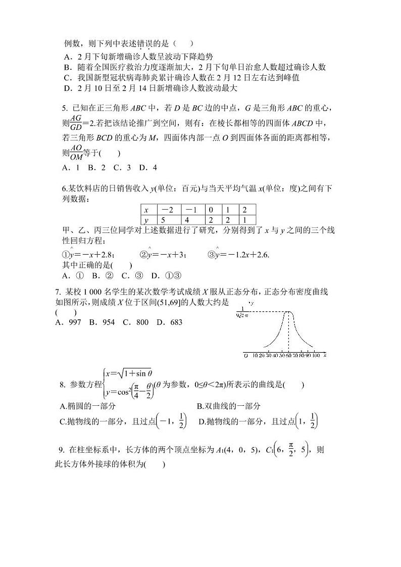 陕西省西安市西北工业大学附属中学2019-2020学年高二下学期五月考试数学(理)试题(PDF版)第2页