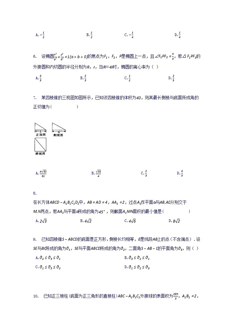 2020运城景胜中学高二12月月考数学(理)试题含答案第2页