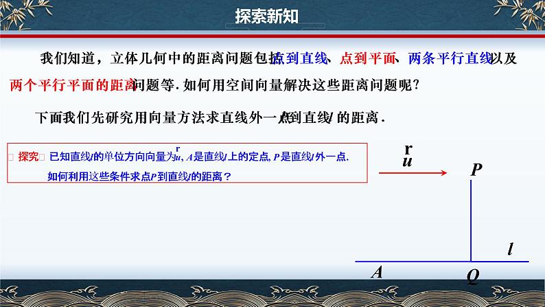 人教A版(2019)选择性必修第一册1.4.2 (1) 距离问题课件第2页