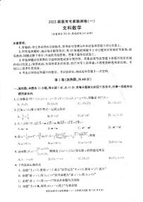 2023四川省高三高考專家聯(lián)測(cè)卷（一）數(shù)學(xué)（文）PDF版含答案
