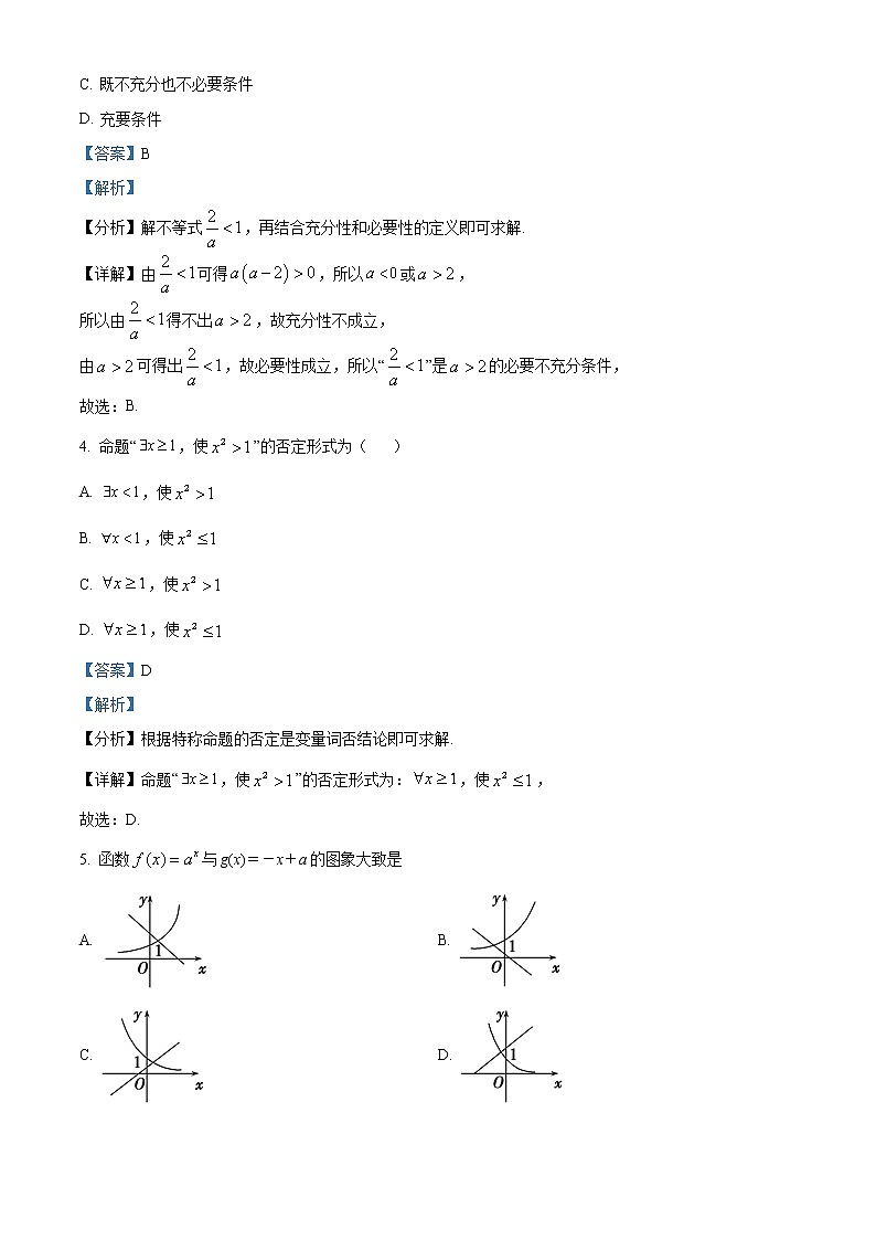 浙江省绍兴市诸暨市第二高级中学2021-2022学年高一上学期期中考试数学试题含答案第2页
