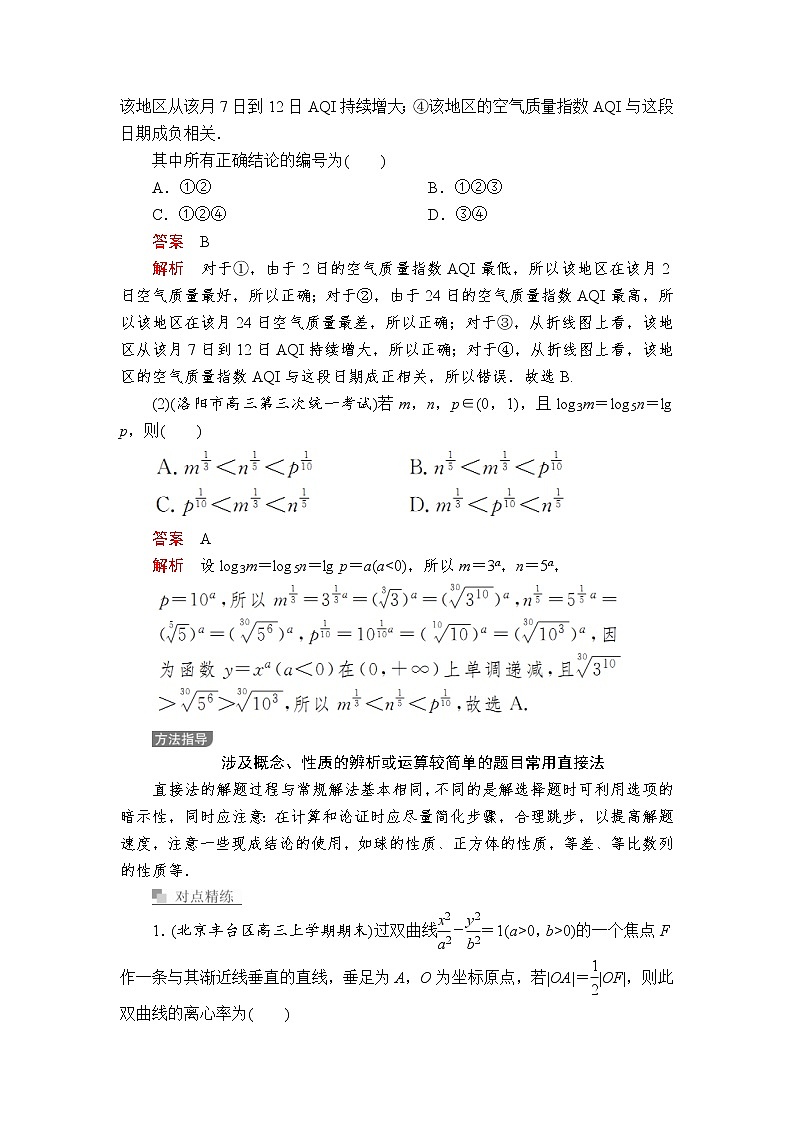 高考数学(理数)三轮冲刺强化练习第5讲《选择题的解题方法》(解析版)第2页