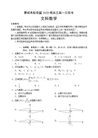 四川省成都市蓉城名校聯(lián)盟2020級高三第一次聯(lián)考文科數(shù)學(xué)試題（含答案）