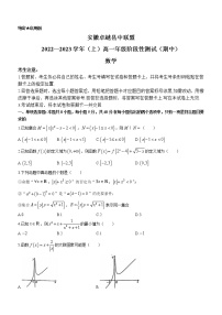 安徽省卓越縣中聯(lián)盟2022-2023學(xué)年高一上學(xué)期期中數(shù)學(xué)試題（含答案）