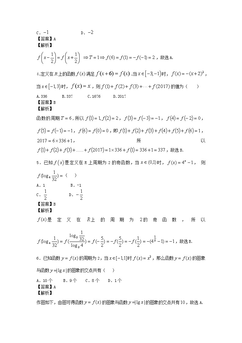 高考第一轮复习：第02讲函数的奇偶性单调性周期性综合试卷02